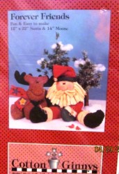 COTTON GINNYS ''FOREVER FRIENDS'' SANTA DOLL,MOOSE EZ FOLK PATTERN